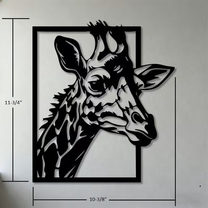 NEW  Two-Dimensional Metal Wall Art Featuring a Giraffe Head1