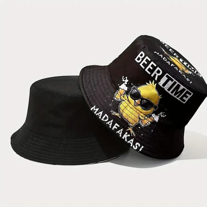 NEW Summer "Beer Time" Print Reversible Bucket Hat4