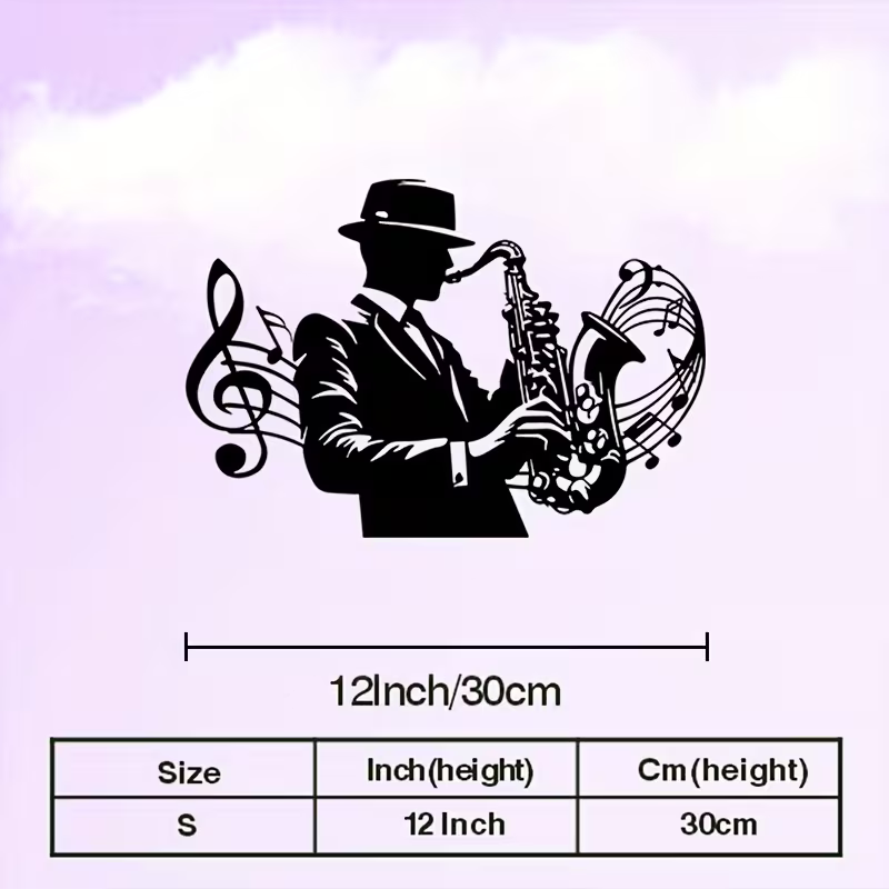 NEW Jazz Saxophone Wall Sculpture - Metal Saxophone Silhouette 2