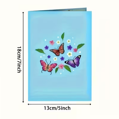 NEW Handmade 3D Butterfly Floral Greeting Card Vibrant Design, FREE SHIPPING1
