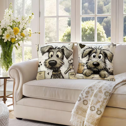 NEW 4pcs of Cartoon Dog Pattern Pillow Covers ( Set of 4 )9