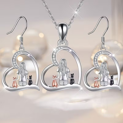 NEW Elegant Stylish Cat Earrings With Necklace2