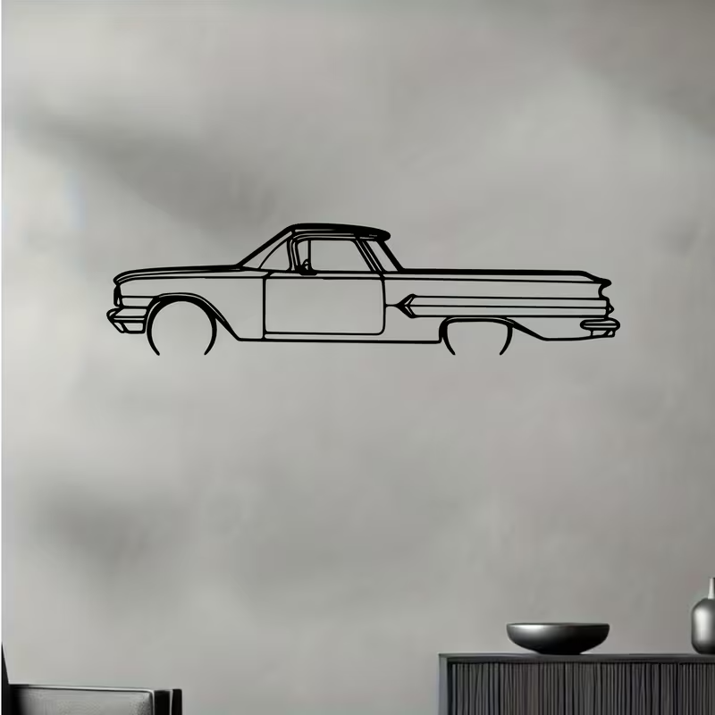 NEW 1960 CHEVY EL CAMINO Metal Silhouette Wall Art2