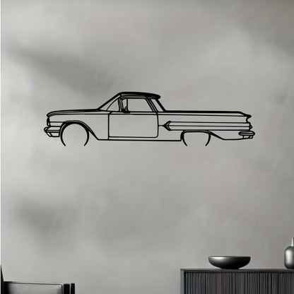 NEW 1960 CHEVY EL CAMINO Metal Silhouette Wall Art2