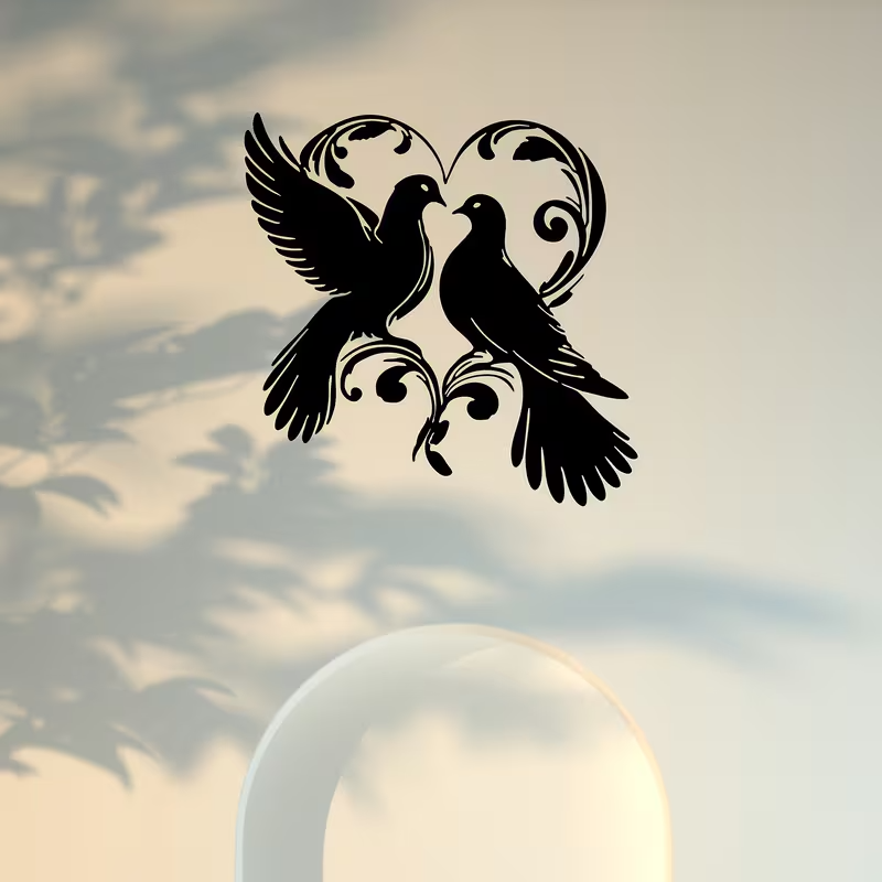 NEW Doves Metal Silhouette  Wall Sculpture8