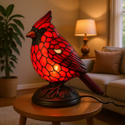 NEW Cardinal Lamp, Red Bird Night Light, Handmade Resin Table Lamp 5