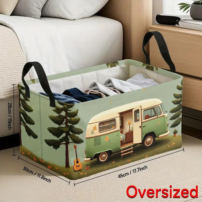 NEW Volkswagen look Camper Van Collapsible  Tote Bag, Hamper, Picnic or Hauler7