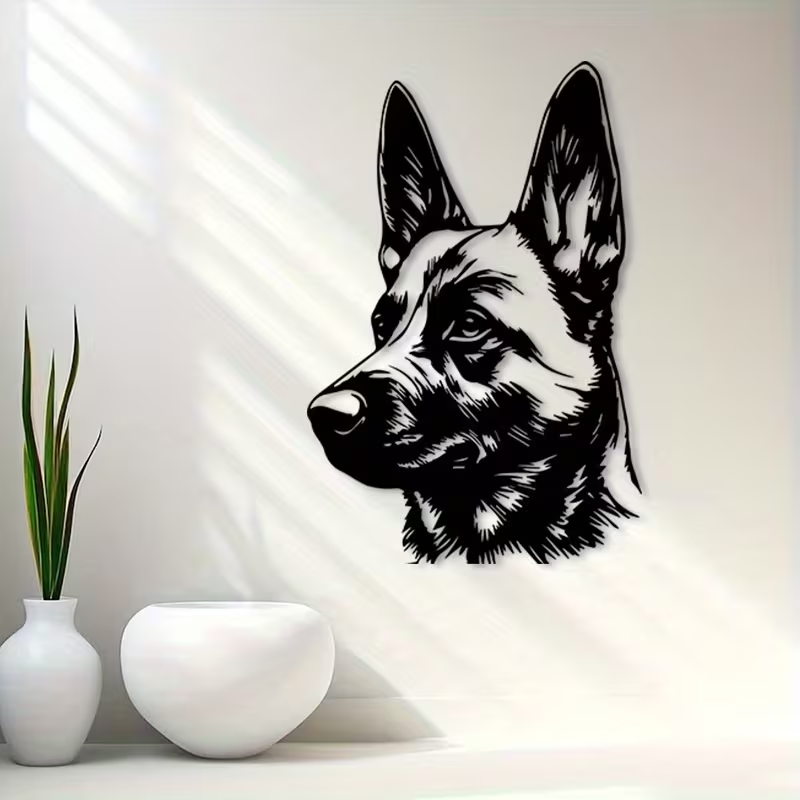 NEW Belgian Malinois Metal Silhouette Wall Art0