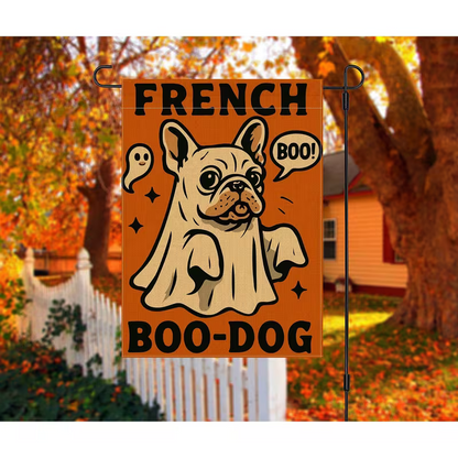 NEW Halloween Bulldog "  French Boo Dog " Yard Flag2