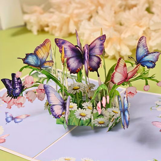NEW Handcrafted 3D Butterfly Pop-Up Greeting Card, FREE SHIPPING0