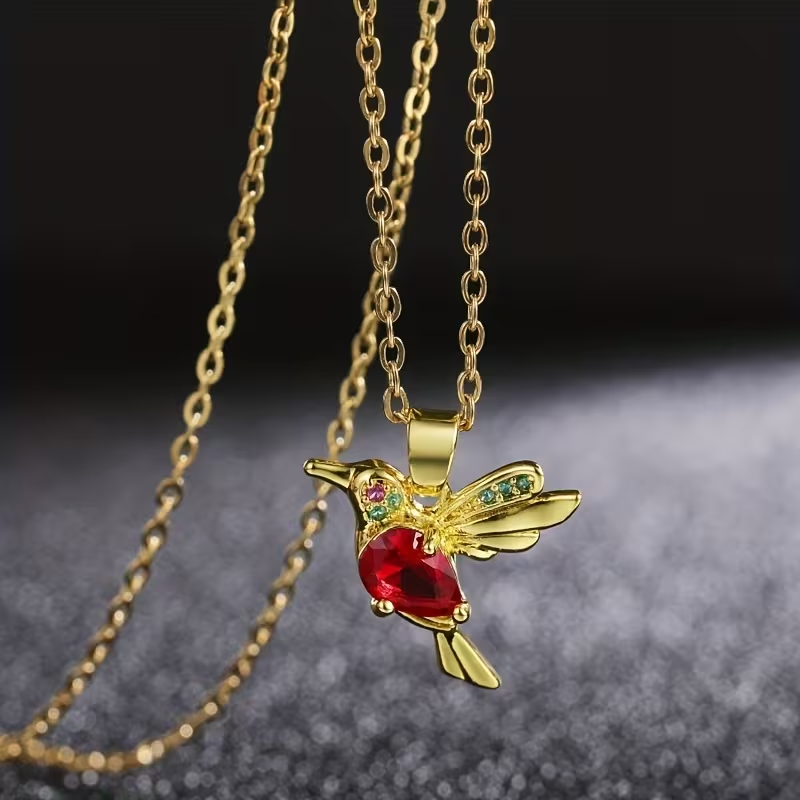 NEW Colorful  Zircon Hummingbird Necklace4