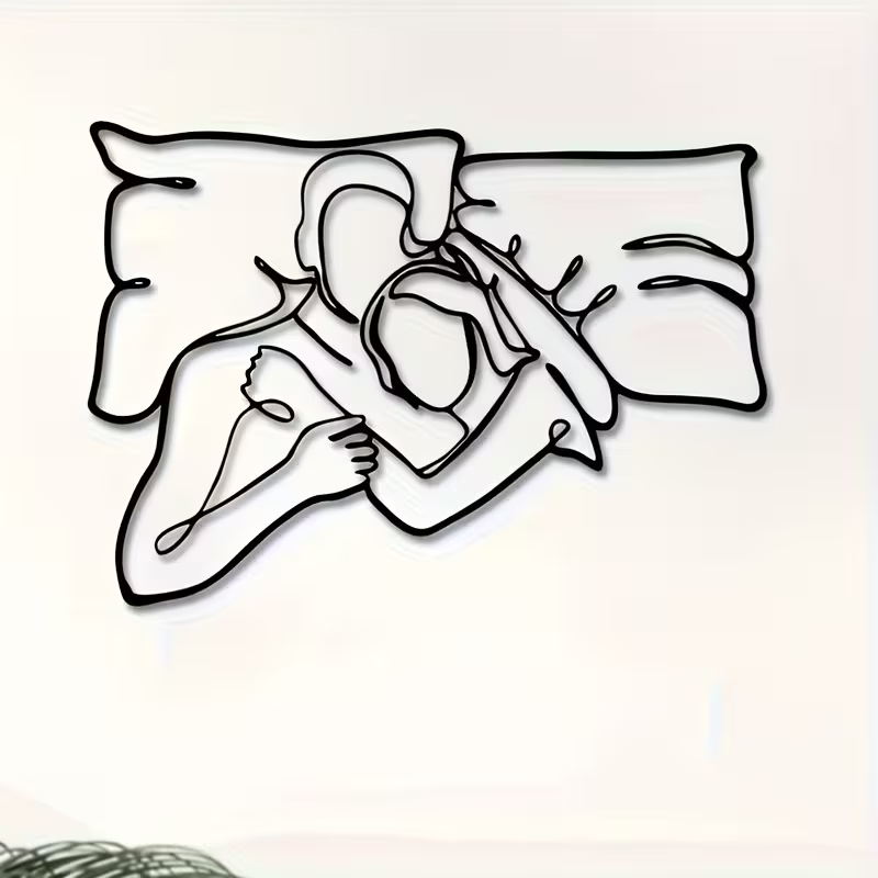 NEW  Loving Couple Minimalist  Metal Wall Silhouette0