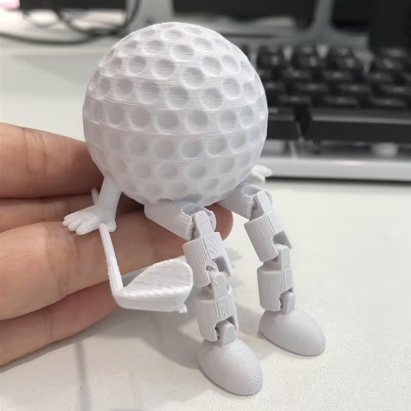 NEW Round golf Ball Sitting Figurine with Club2