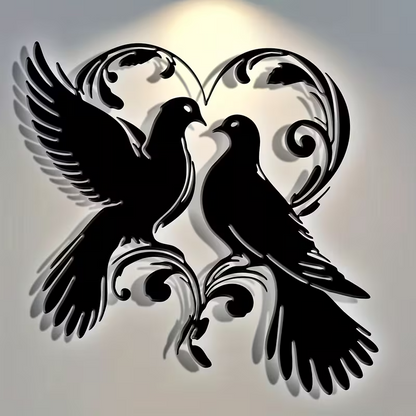 NEW Doves Metal Silhouette  Wall Sculpture6