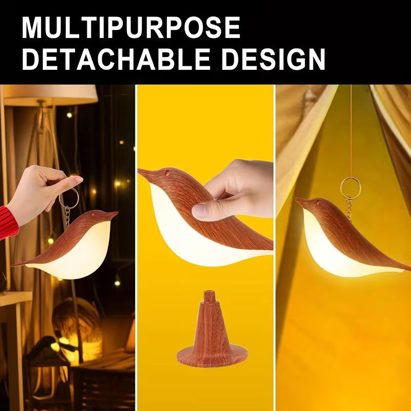 NEW LED Touch-control Bird Lamp, Art Deco, 3-levels Dimmable, Usb-cordless 4