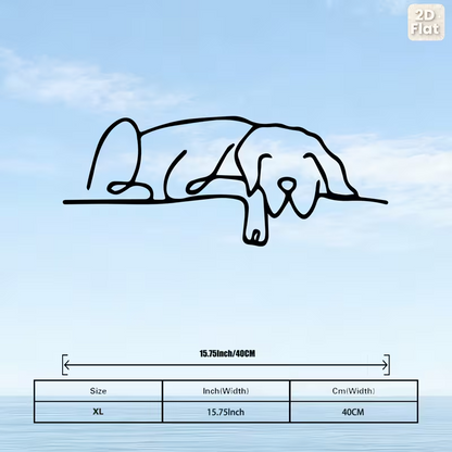 NEW.  Sleeping Dog Metal Silhouette Wall Art1
