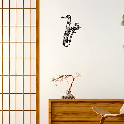 NEW Jazz Saxophone Wall Sculpture - Metal Saxophone Silhouette2