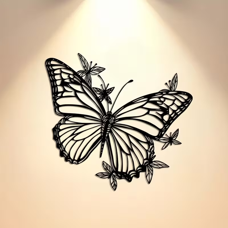 NEW  Elegant Butterfly  Metal Silhouette Wall Art (small)2