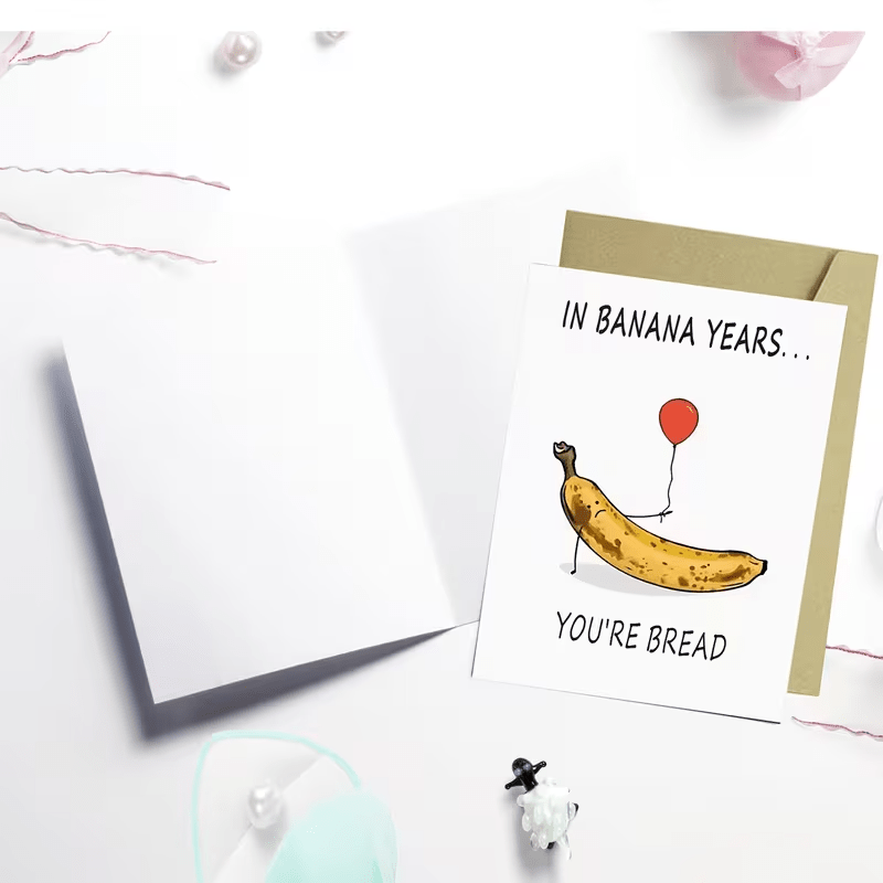Birthday Card, Humorous Banana Bread - FranksFunkyStuff