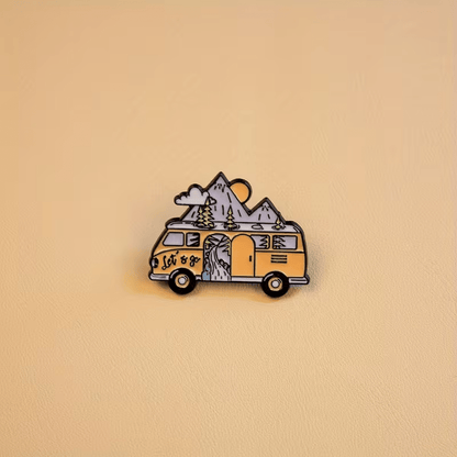 Cartoon Bus Enamel Pin, Casual Style Zinc Alloy Brooch for Apparel And Bags - FranksFunkyStuff