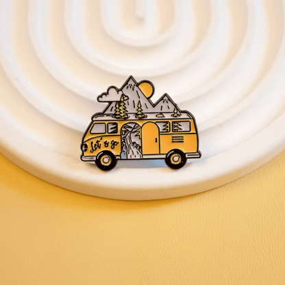 Cartoon Bus Enamel Pin, Casual Style Zinc Alloy Brooch for Apparel And Bags - FranksFunkyStuff