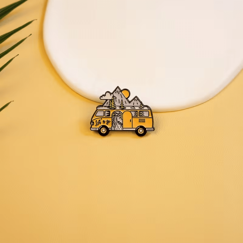 Cartoon Bus Enamel Pin, Casual Style Zinc Alloy Brooch for Apparel And Bags - FranksFunkyStuff