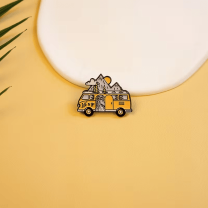 Cartoon Bus Enamel Pin, Casual Style Zinc Alloy Brooch for Apparel And Bags - FranksFunkyStuff