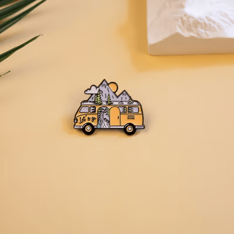 Cartoon Bus Enamel Pin, Casual Style Zinc Alloy Brooch for Apparel And Bags - FranksFunkyStuff