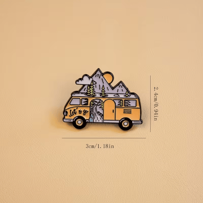 Cartoon Bus Enamel Pin, Casual Style Zinc Alloy Brooch for Apparel And Bags - FranksFunkyStuff