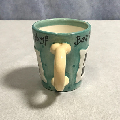 Ceramic Coffee Cup Bow Wow Woof Arf Arf Dog Bones - FranksFunkyStuff