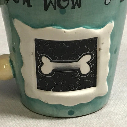 Ceramic Coffee Cup Bow Wow Woof Arf Arf Dog Bones - FranksFunkyStuff