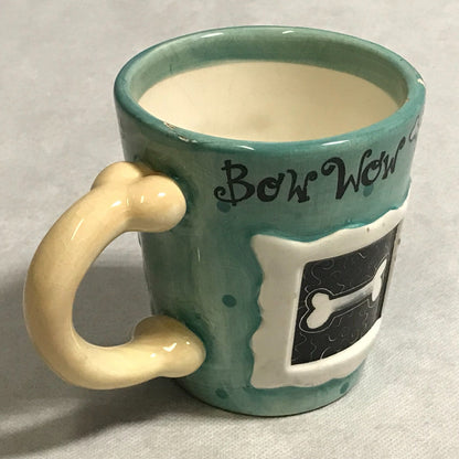 Ceramic Coffee Cup Bow Wow Woof Arf Arf Dog Bones - FranksFunkyStuff