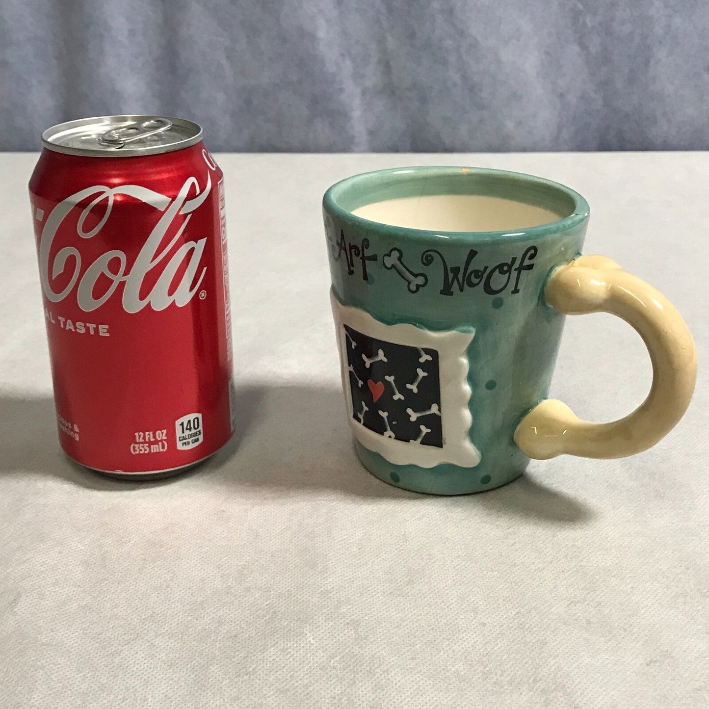 Ceramic Coffee Cup Bow Wow Woof Arf Arf Dog Bones - FranksFunkyStuff