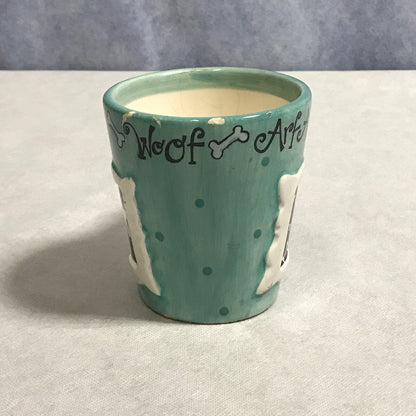 Ceramic Coffee Cup Bow Wow Woof Arf Arf Dog Bones - FranksFunkyStuff