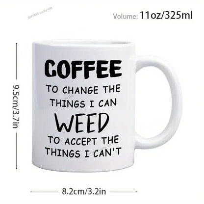 Ceramic coffee Cup, " Coffee and Weed " - FranksFunkyStuff