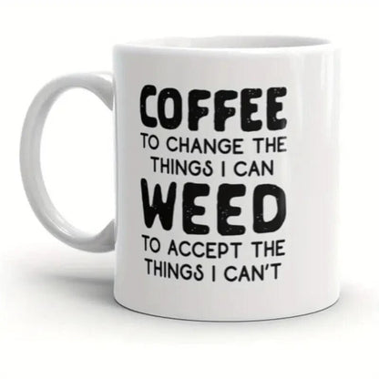 Ceramic coffee Cup, " Coffee and Weed " - FranksFunkyStuff