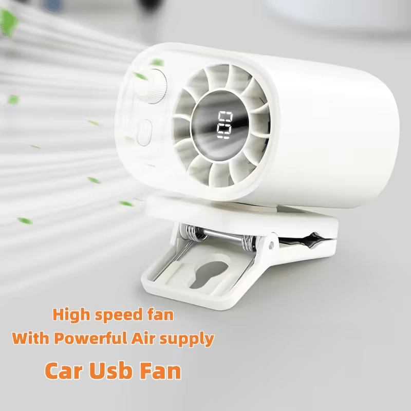 Compact Portable Fan USB Rechargeable Clip On Fan with LED, Use Anywhere ! - FranksFunkyStuff