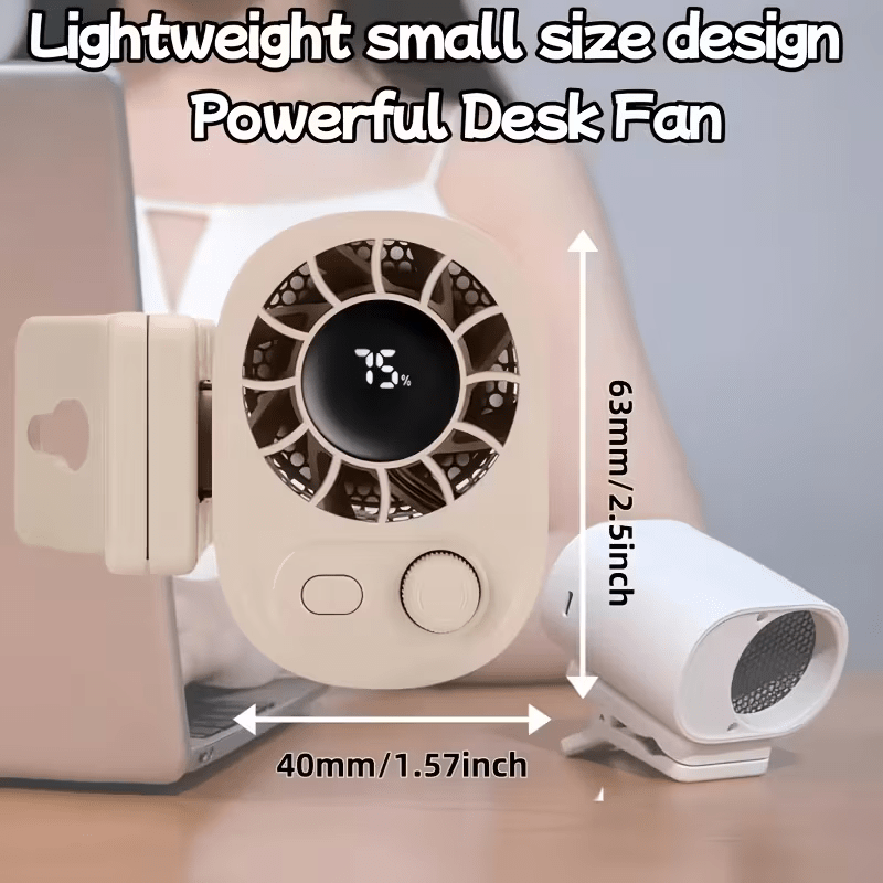 Compact Portable Fan USB Rechargeable Clip On Fan with LED, Use Anywhere ! - FranksFunkyStuff