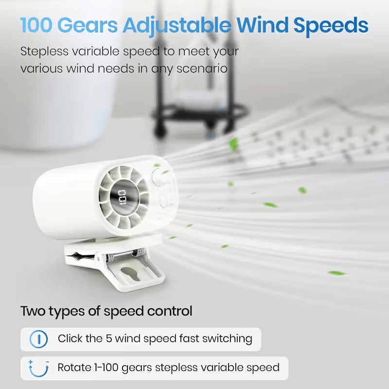 Compact Portable Fan USB Rechargeable Clip On Fan with LED, Use Anywhere ! - FranksFunkyStuff