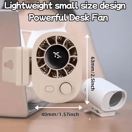 Compact Portable Fan USB Rechargeable Clip On Fan with LED, Use Anywhere ! - FranksFunkyStuff