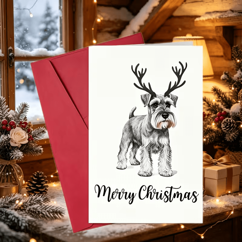 DOG CHRISTMAS GREETING CARD , SCHNAUZER (FREE SHIPPING ) - FranksFunkyStuff