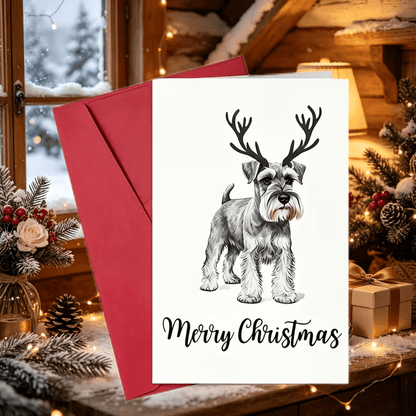 DOG CHRISTMAS GREETING CARD , SCHNAUZER (FREE SHIPPING ) - FranksFunkyStuff