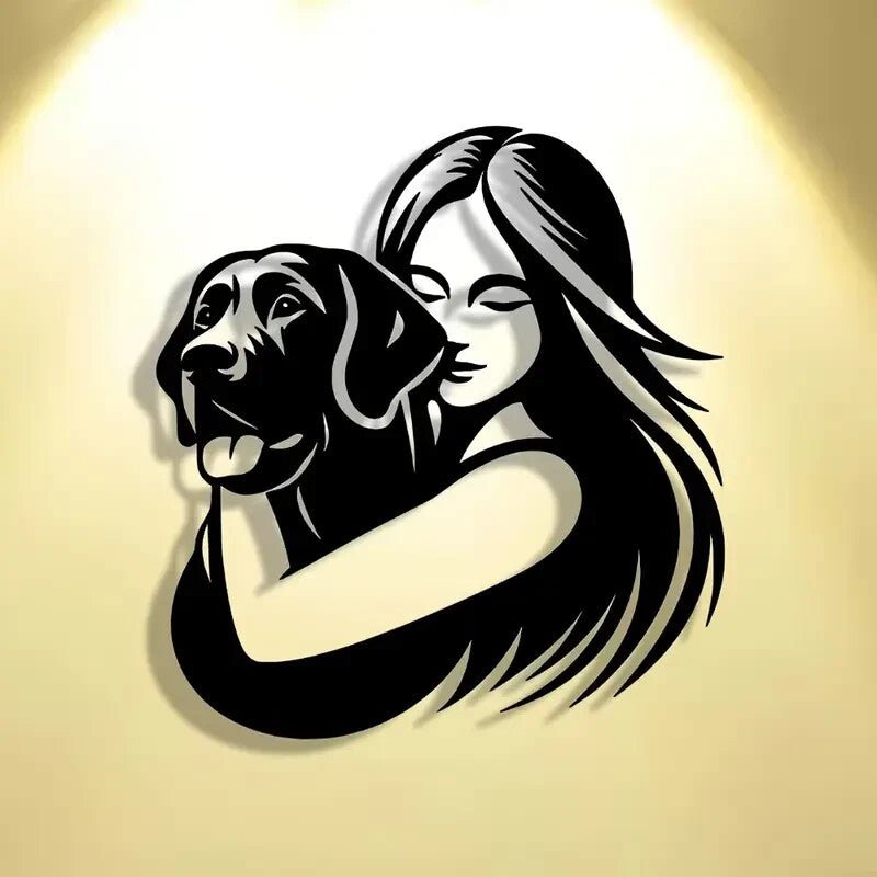 Dog Lovers Silhouette Metal Wall Art - FranksFunkyStuff