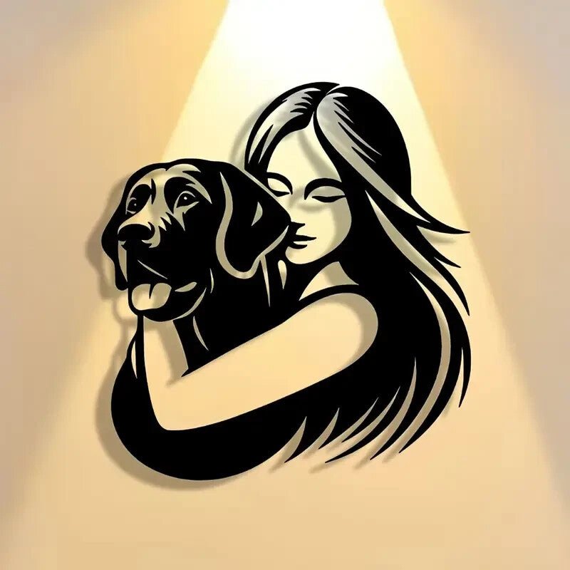 Dog Lovers Silhouette Metal Wall Art - FranksFunkyStuff