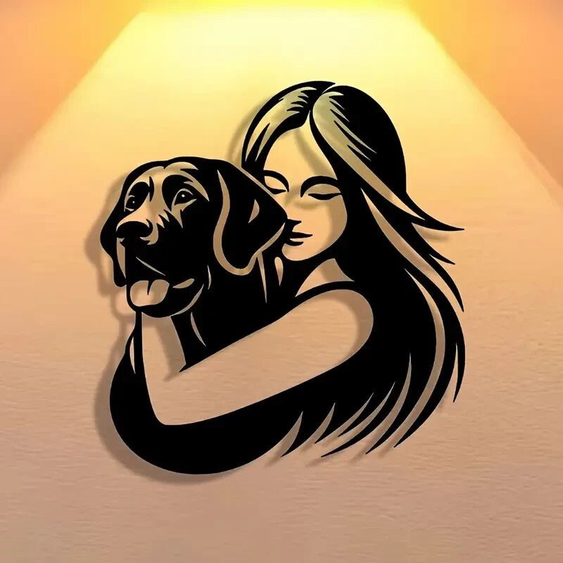 Dog Lovers Silhouette Metal Wall Art - FranksFunkyStuff