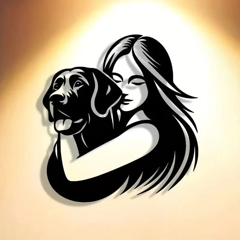 Dog Lovers Silhouette Metal Wall Art - FranksFunkyStuff