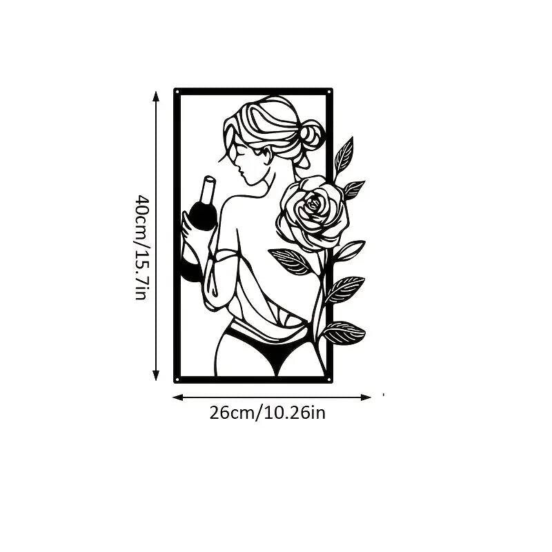 Female Silhouette Wine and Roses - FranksFunkyStuff