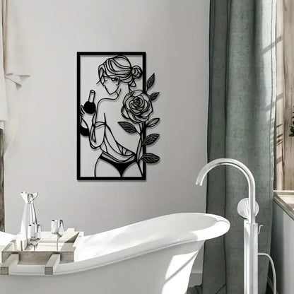 Female Silhouette Wine and Roses - FranksFunkyStuff