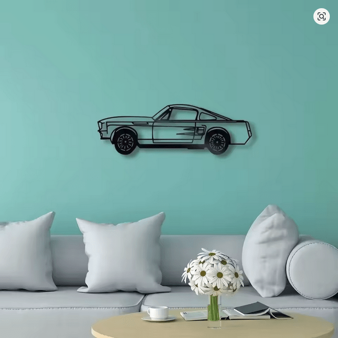 Ford Mustang Muscle Sports Car Metal Silhouette - FranksFunkyStuff