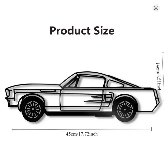 Ford Mustang Muscle Sports Car Metal Silhouette - FranksFunkyStuff